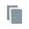 Set van 3 hydrofiele washandjes - Twinkling sea green