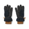 Donkerblauwe teddy handschoenen - Demi pile gloves classic navy/golden caramel