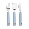 Bestekset inox - Cutlery 3-pack happy rascals smile sky blue  (Geboortelijst Otto D.B.)