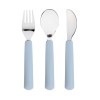 Bestekset inox - Cutlery 3-pack happy rascals smile sky blue  (Geboortelijst Otto D.B.)