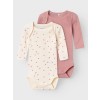 Set van 2 body's met lange mouwen - Nbfbody 2p buttercream hearts noos